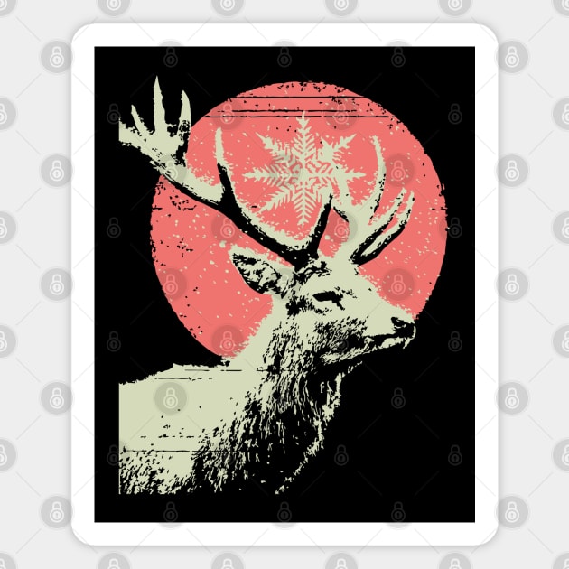 Aesthetic Vaporwave Deer | Retro Pixel Stag Magnet by TuncGK